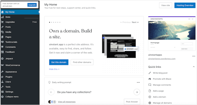 The WordPress.com blogging platform